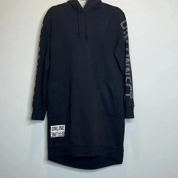Divided Black Graphic Sweat Shirt Dress - Picture 2 of 9